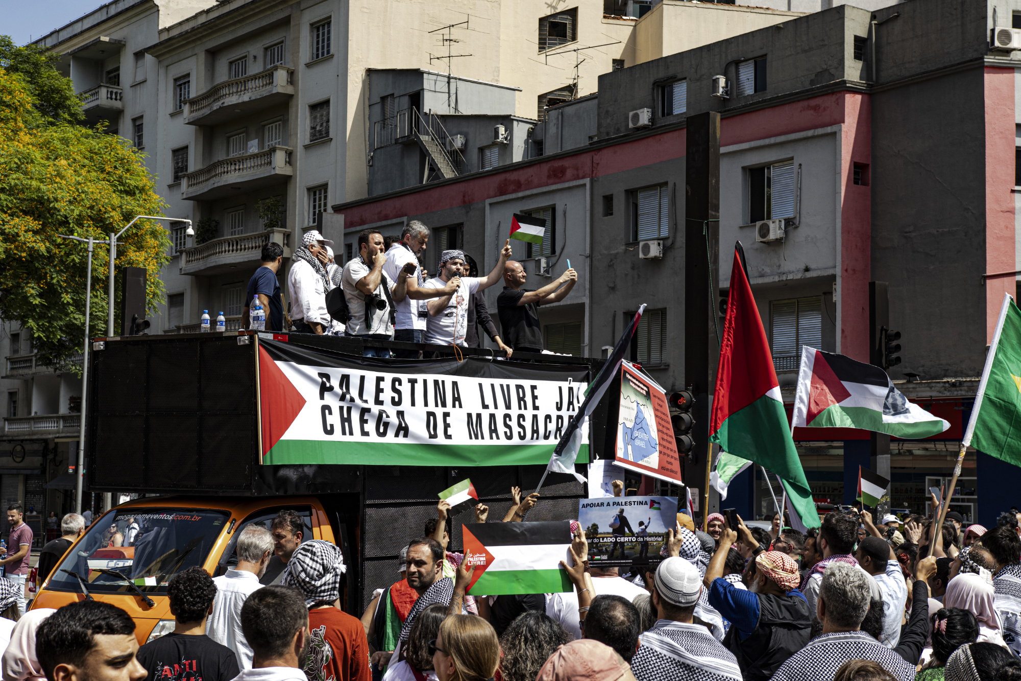 Protesto pró-Palestina em São Paulo​